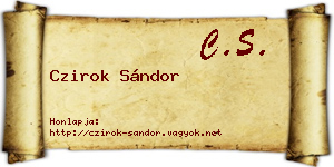 Czirok Sándor névjegykártya