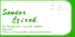 sandor czirok business card